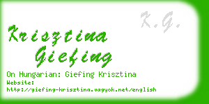 krisztina giefing business card